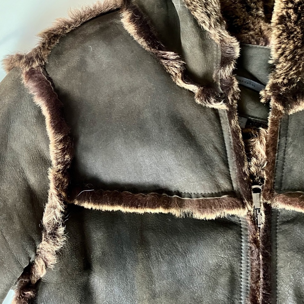 LIMITED EDITION John Varvatos Leather/Shearling w/HOOD Coat EU 50 /US 40 LARGE - Picture 5 of 12